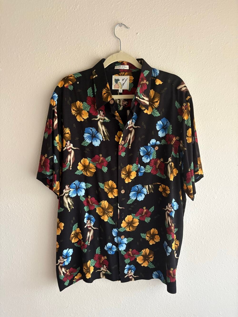 Vintage 90s Ron Chereskin Hawaiian Shirt tropical vacation resort summer beach